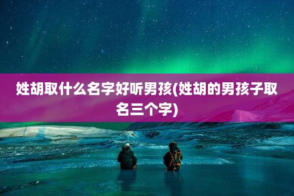姓胡取什么名字好听男孩(姓胡的男孩子取名三个字)