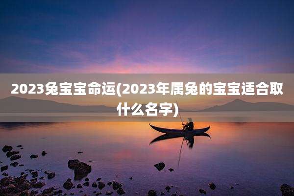 2023兔宝宝命运(2023年属兔的宝宝适合取什么名字)
