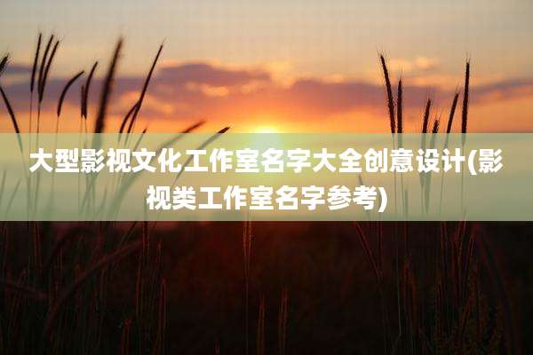 大型影视文化工作室名字大全创意设计(影视类工作室名字参考)