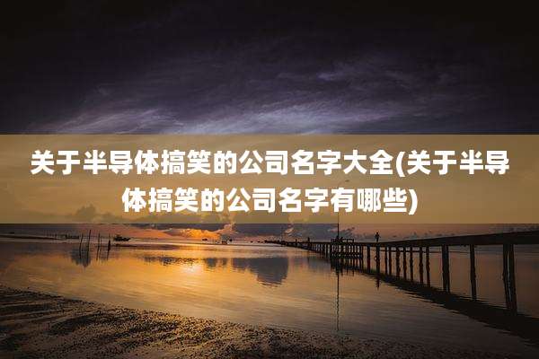 关于半导体搞笑的公司名字大全(关于半导体搞笑的公司名字有哪些)