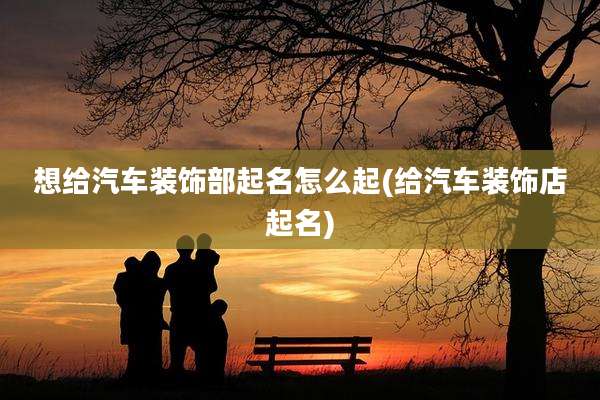 想给汽车装饰部起名怎么起(给汽车装饰店起名)