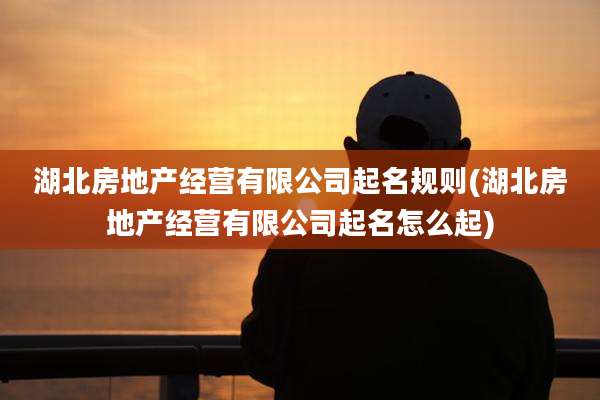 湖北房地产经营有限公司起名规则(湖北房地产经营有限公司起名怎么起)
