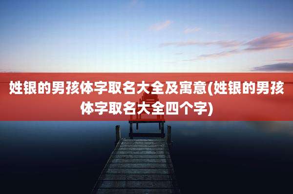 姓银的男孩体字取名大全及寓意(姓银的男孩体字取名大全四个字)