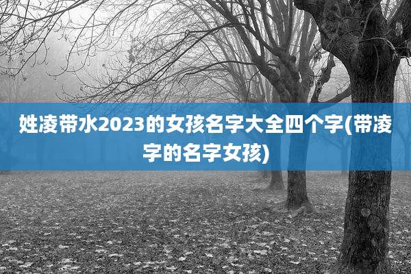姓凌带水2023的女孩名字大全四个字(带凌字的名字女孩)