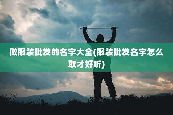 做服装批发的名字大全(服装批发名字怎么取才好听)