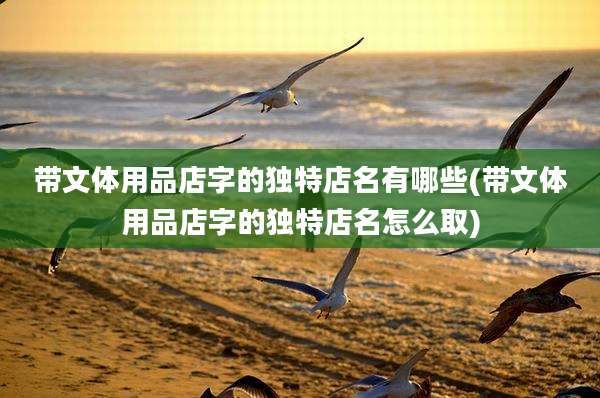 带文体用品店字的独特店名有哪些(带文体用品店字的独特店名怎么取)