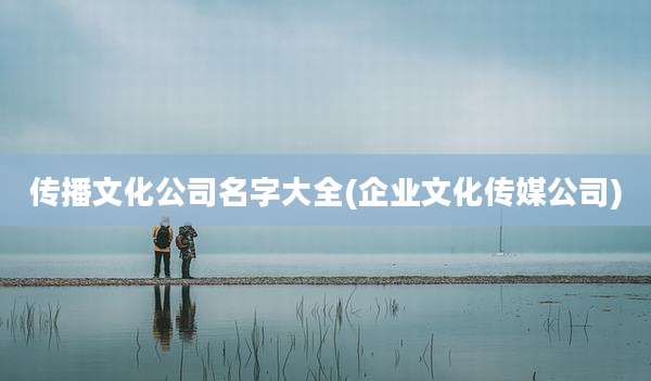传播文化公司名字大全(企业文化传媒公司)