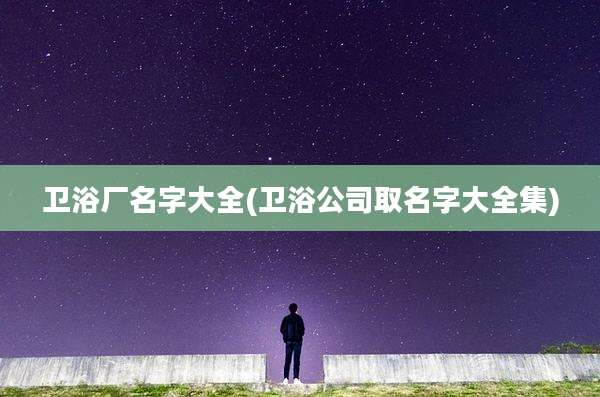 卫浴厂名字大全(卫浴公司取名字大全集)
