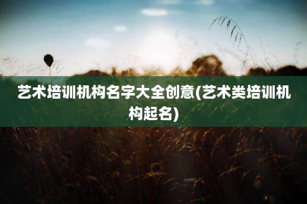 艺术培训机构名字大全创意(艺术类培训机构起名)