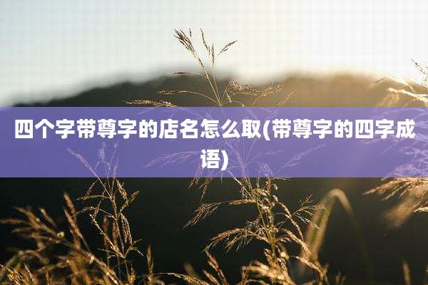 四个字带尊字的店名怎么取(带尊字的四字成语)
