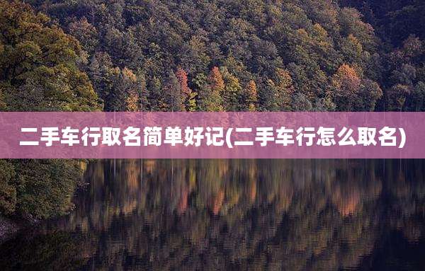 二手车行取名简单好记(二手车行怎么取名)