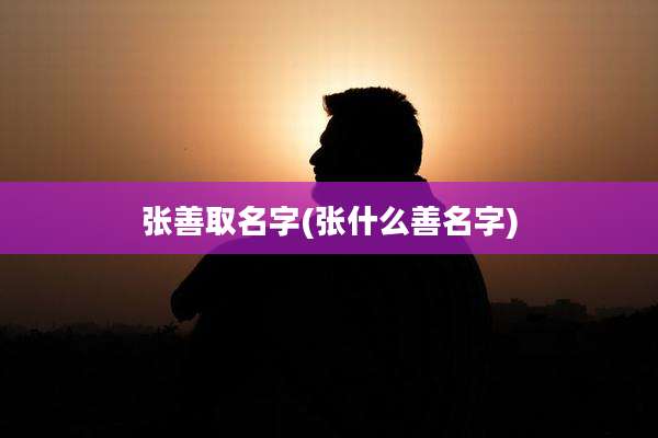 张善取名字(张什么善名字)