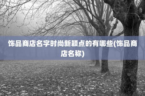 饰品商店名字时尚新颖点的有哪些(饰品商店名称)