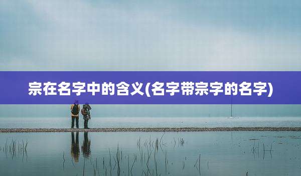 宗在名字中的含义(名字带宗字的名字)