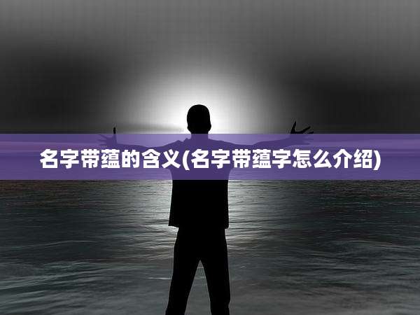 名字带蕴的含义(名字带蕴字怎么介绍)