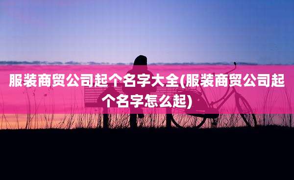 服装商贸公司起个名字大全(服装商贸公司起个名字怎么起)