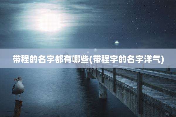 带程的名字都有哪些(带程字的名字洋气)