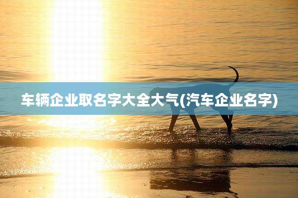 车辆企业取名字大全大气(汽车企业名字)