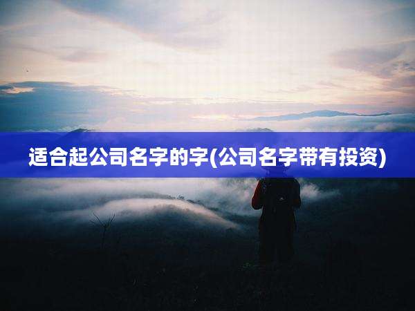 适合起公司名字的字(公司名字带有投资)