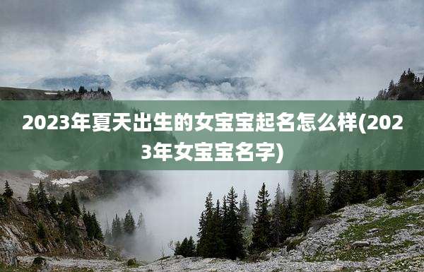 2023年夏天出生的女宝宝起名怎么样(2023年女宝宝名字)
