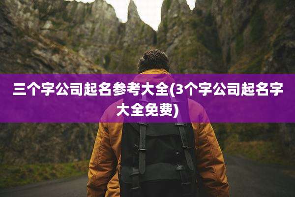 三个字公司起名参考大全(3个字公司起名字大全免费)