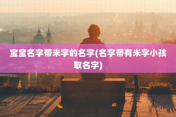 宝宝名字带米字的名字(名字带有米字小孩取名字)
