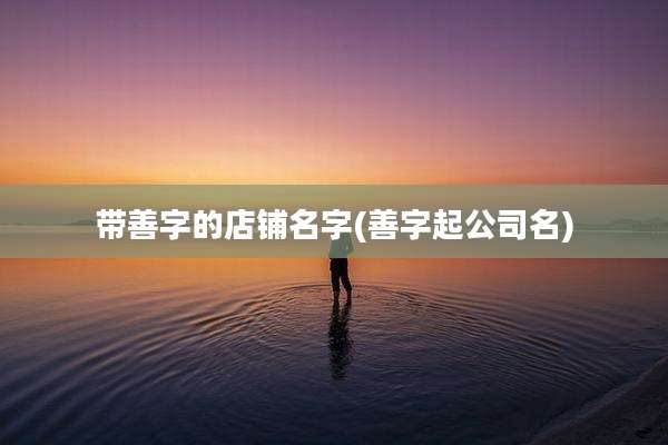 带善字的店铺名字(善字起公司名)