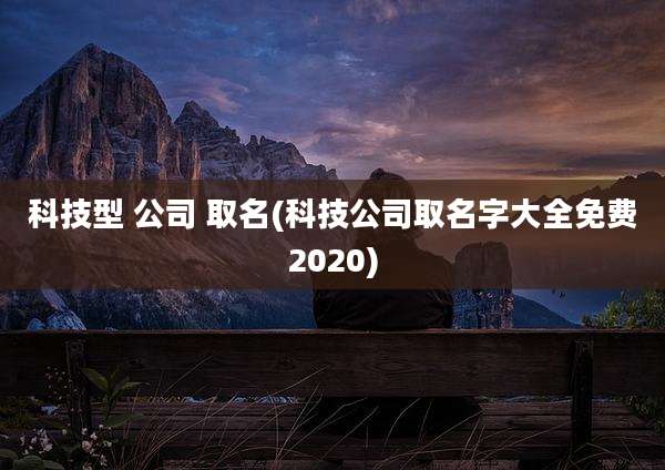 科技型 公司 取名(科技公司取名字大全免费2020)