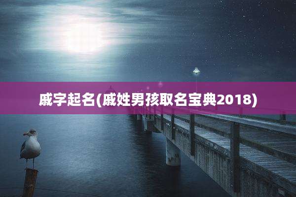 戚字起名(戚姓男孩取名宝典2018)