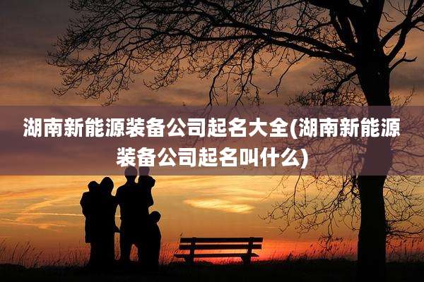 湖南新能源装备公司起名大全(湖南新能源装备公司起名叫什么)