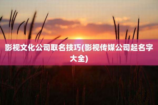 影视文化公司取名技巧(影视传媒公司起名字大全)