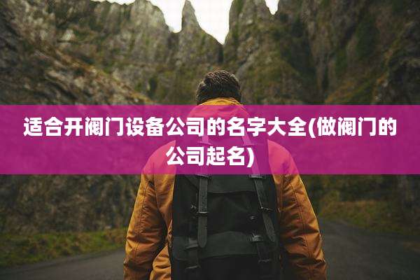 适合开阀门设备公司的名字大全(做阀门的公司起名)