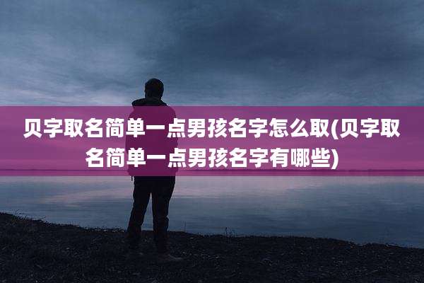 贝字取名简单一点男孩名字怎么取(贝字取名简单一点男孩名字有哪些)