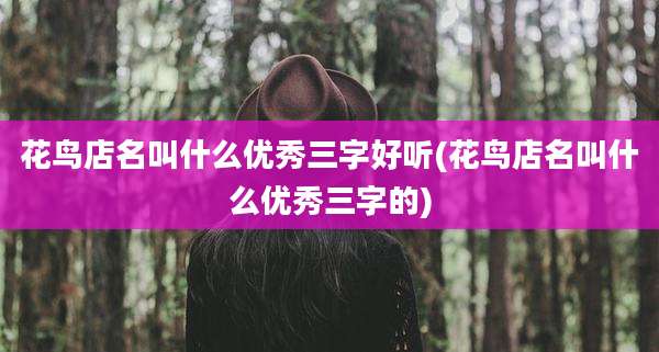 花鸟店名叫什么优秀三字好听(花鸟店名叫什么优秀三字的)