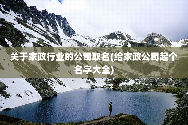 关于家政行业的公司取名(给家政公司起个名字大全)