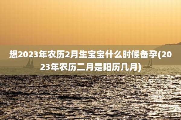 想2023年农历2月生宝宝什么时候备孕(2023年农历二月是阳历几月)