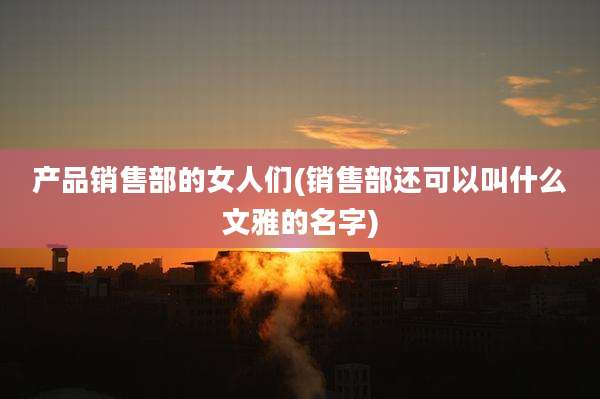 产品销售部的女人们(销售部还可以叫什么文雅的名字)