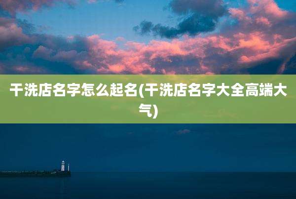 干洗店名字怎么起名(干洗店名字大全高端大气)