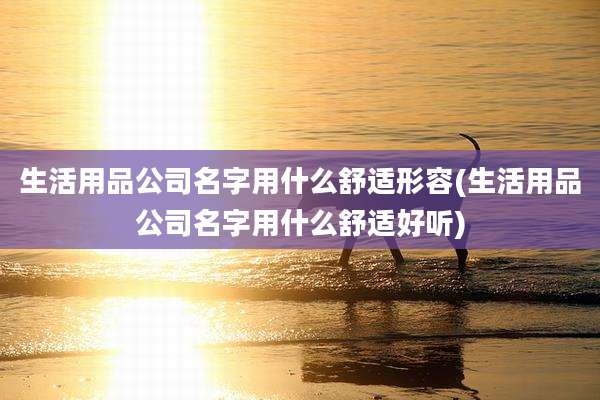 生活用品公司名字用什么舒适形容(生活用品公司名字用什么舒适好听)