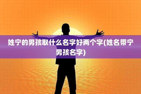 姓宁的男孩取什么名字好两个字(姓名带宁男孩名字)