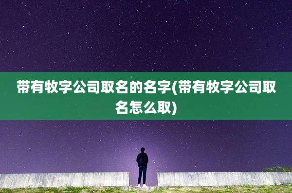 带有牧字公司取名的名字(带有牧字公司取名怎么取)
