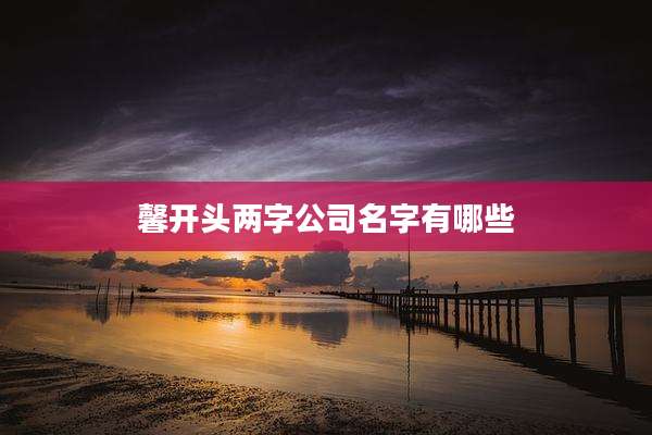 馨开头两字公司名字有哪些