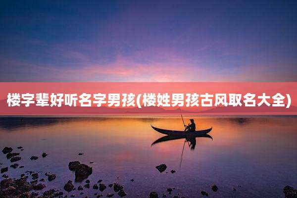楼字辈好听名字男孩(楼姓男孩古风取名大全)