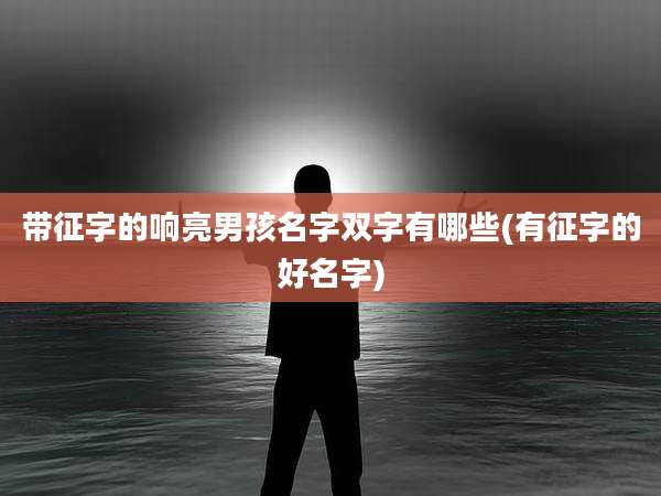 带征字的响亮男孩名字双字有哪些(有征字的好名字)