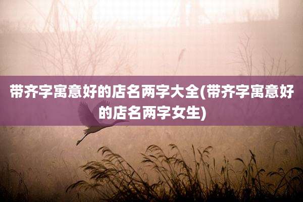 带齐字寓意好的店名两字大全(带齐字寓意好的店名两字女生)