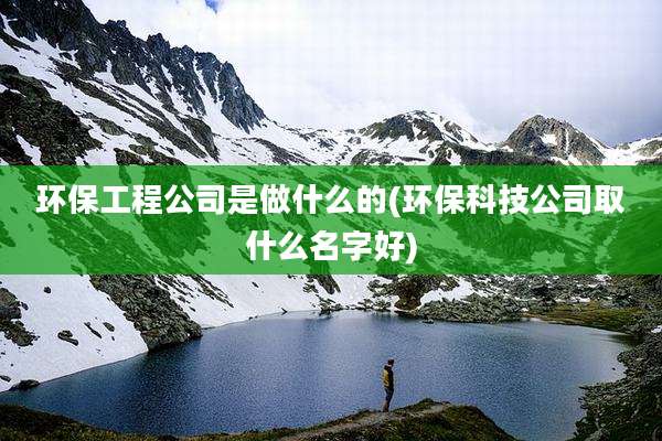 环保工程公司是做什么的(环保科技公司取什么名字好)