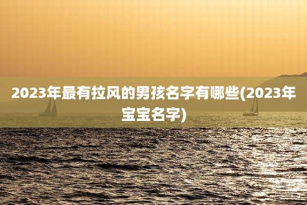 2023年最有拉风的男孩名字有哪些(2023年宝宝名字)