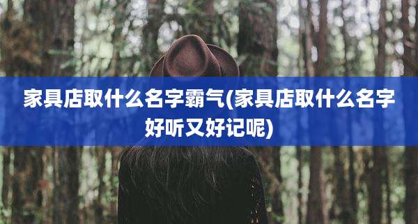 家具店取什么名字霸气(家具店取什么名字好听又好记呢)