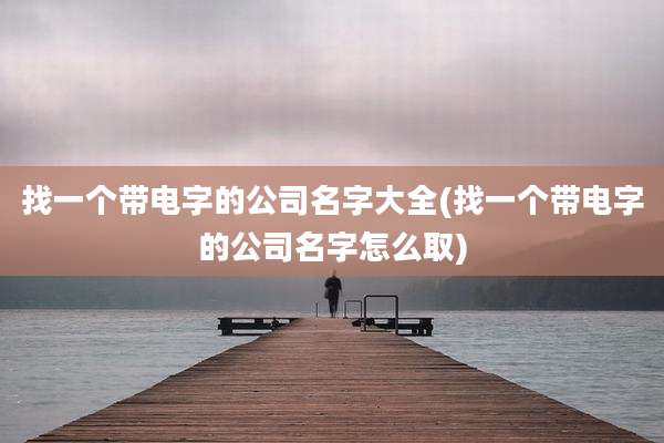 找一个带电字的公司名字大全(找一个带电字的公司名字怎么取)