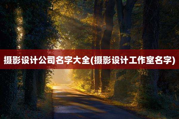 摄影设计公司名字大全(摄影设计工作室名字)